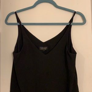 Black silk tank v neck